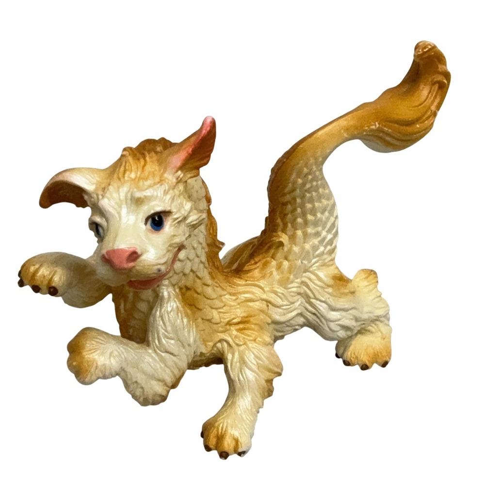 Safari Ltd Baby Luck Dragon Figure Beige Small Plastic Toy Fantasy Creature